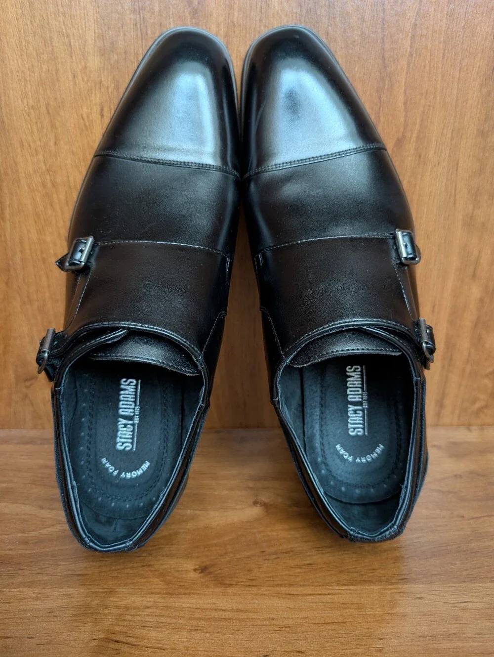 Stacy Adams Men's Bayne Cap Toe Double Monk Strap Shoes
